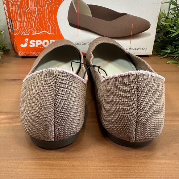 J Sport Women's Doreen Taupe Knit Flats Size 10 - Picture 4 of 7